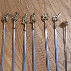 Unique Vintage Animal Hair Sticks - set of 7